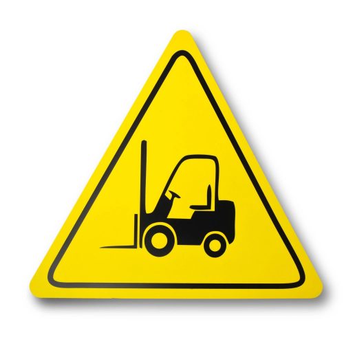 WARNING SIGN FORKLIFT TRIANGLE żółty