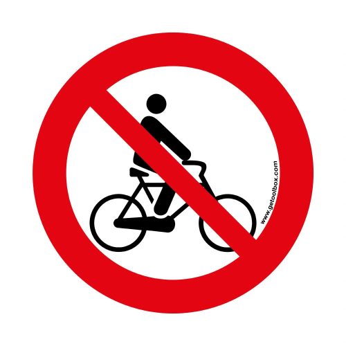 CYCLING IS PROHIBITED!' ZNAK PODŁOGOWY 500 mm