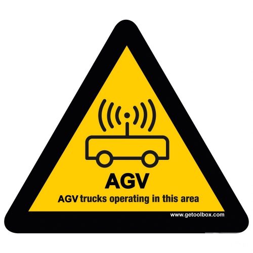 AGV TRUCKS OPERATING IN THIS AREA!' ZNAK PODŁOGOWY 500 mm